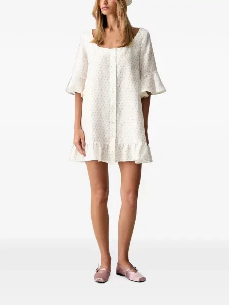 Rochie mini Sleeper cu model floral cu imagine alb