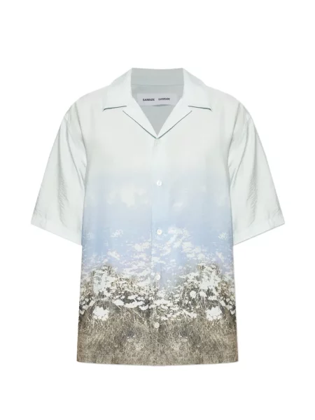 Scurt cămașă Samsøe Samsøe cu model floral cu imagine albastru