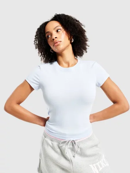 Nike T-Shirt W Nsw Nk Chll Knt Md Crp niebieska
