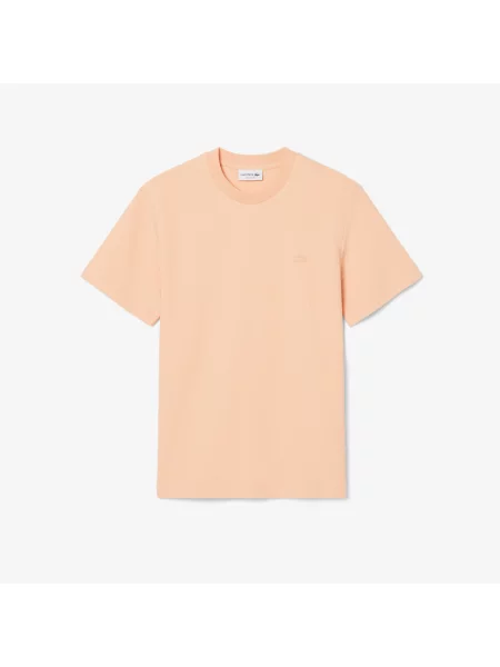 Lacoste T-Shirt Z Teksturowanego Dżerseju różowy