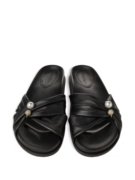 Сандали Jimmy Choo с перли без ток черно