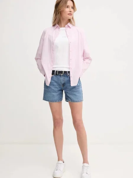 Kratke hlače iz jeansa Pepe Jeans REGULAR SHORT HW MABLE modra