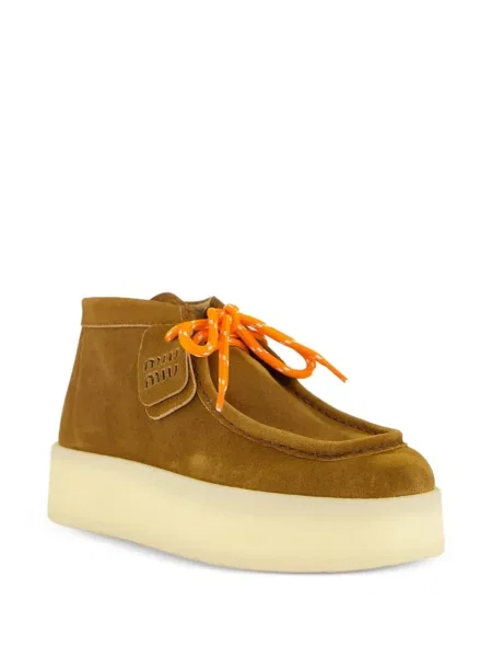 Sneakerși Miu Miu cu platformă maro