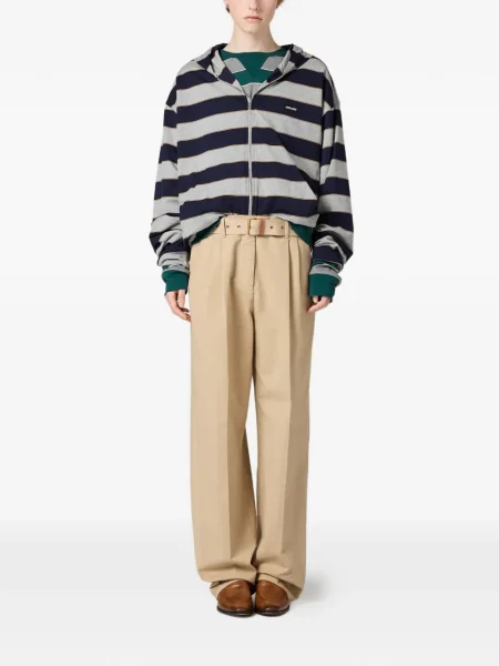 Ριγέ hoodie Miu Miu μπλε
