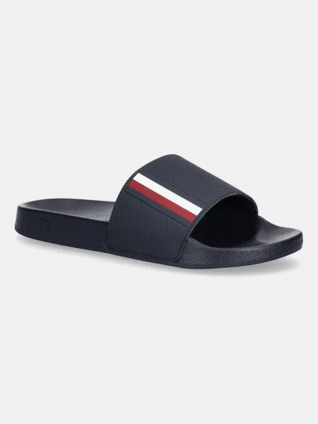 Чехли Tommy Hilfiger CORPORATE TEXTURED POOL SLIDE мъжки тъмносиньо