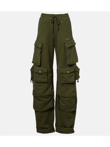 Pantaloni sport The Attico din jerseu verde