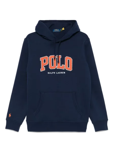 Slip de baie Polo Ralph Lauren din fleece cu broderie cu dungi albastru