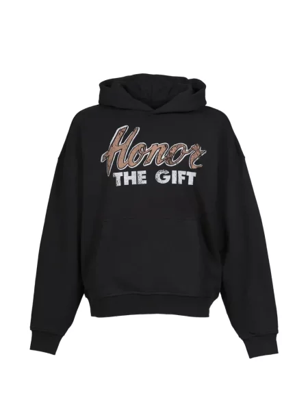 Majica s kapuljačom Honor The Gift s printom s uzorkom srca crna
