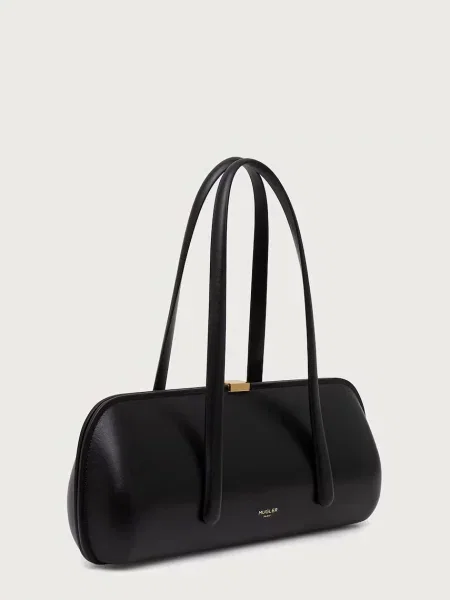 MUGLER clutch γυναικεία δερμάτινη μαύρο