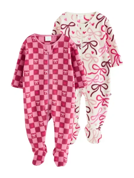 Next Pijamale fildeş / roz / roz închis / bordeaux roșu