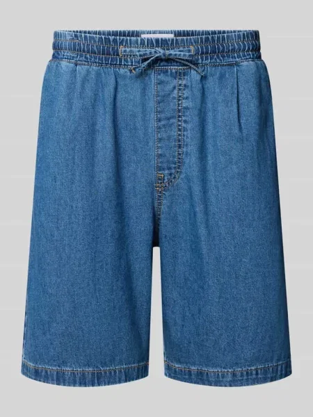 Szorty z elastycznym pasem i trokami ściągającymi w talii model TONY' Jack & Jones niebieskie