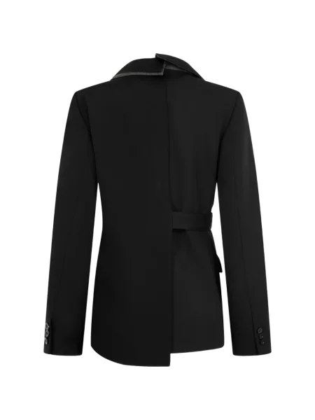 Cu centură sacou Sacai asimetric negru
