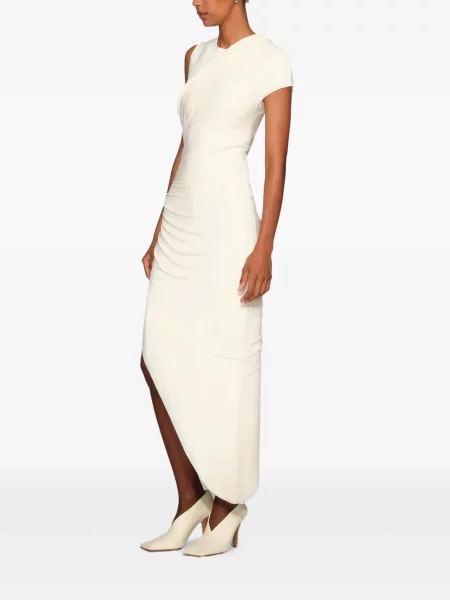 Rochie midi Et Ochs cu volane asimetrică alb