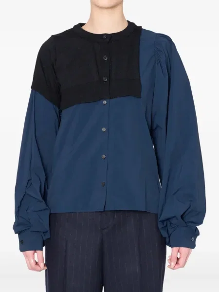 Dzianinowa bluzka Kolor niebieska