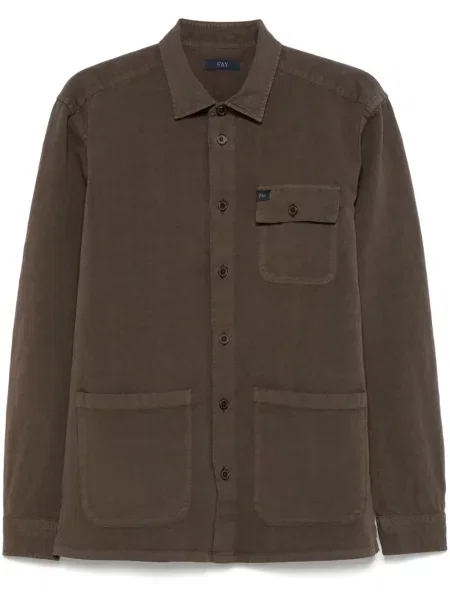 Koszula Fay płócienna brązowa