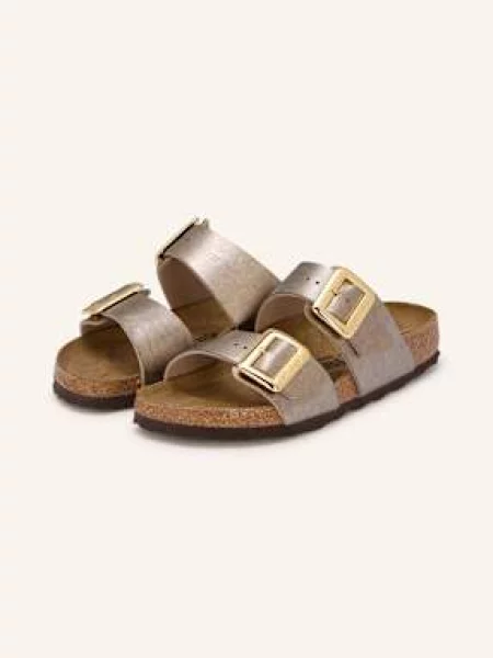 Birkenstock Klapki Sydney Cushion Buckle Złoty beżowe