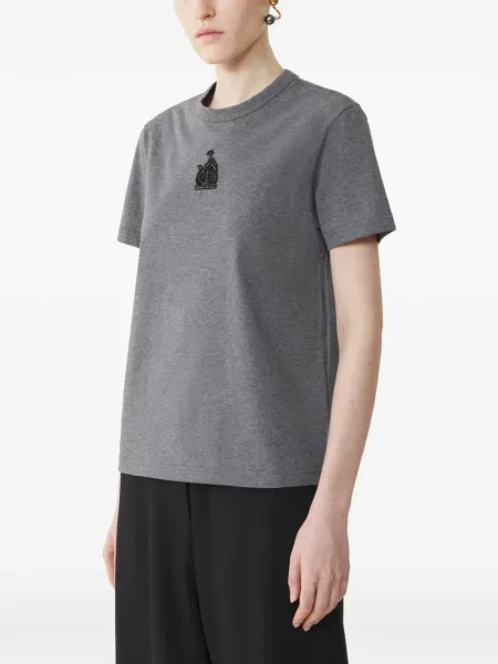 Tricou Lanvin cu broderie din jerseu gri