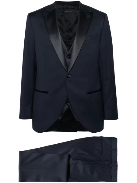 Вълнен костюм костюм Luigi Bianchi Mantova синьо