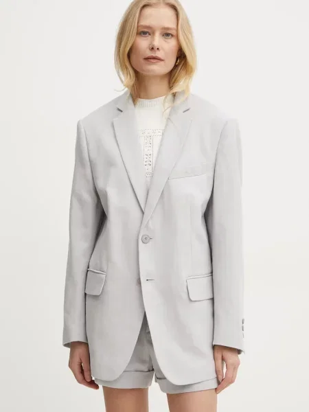 Twinset blazer din amestec de in gri