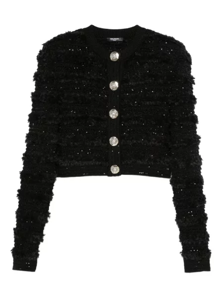 Cardigan Balmain cu paiete negru
