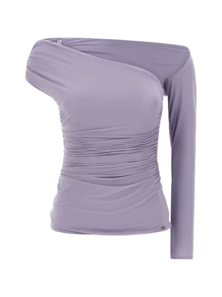 Top Elisabetta Franchi cu un umăr gol violet