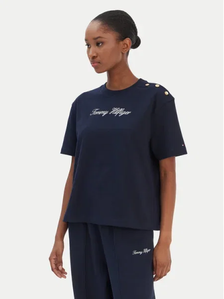 Tommy Hilfiger Póló Script sötétkék