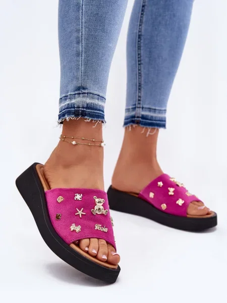 Сандали Vinceza от набук фуксия