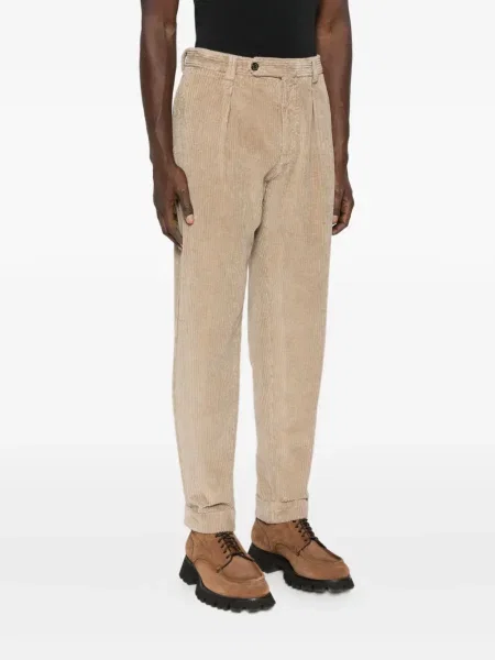 Pantaloni Berwich de catifea cord plisate