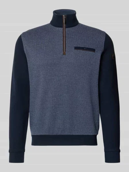 Bluza z detalami z logo Bugatti granatowa