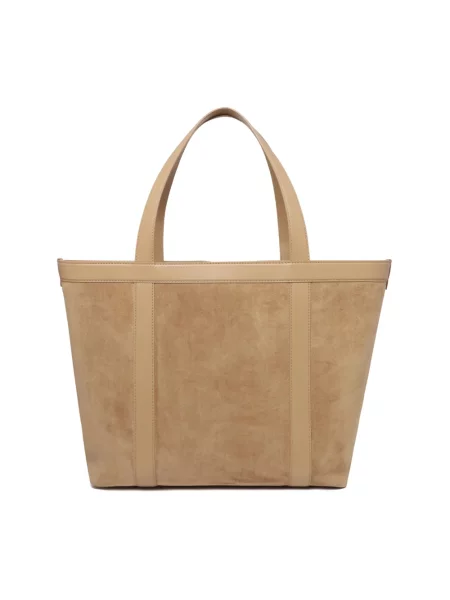 Shopperka Dolce And Gabbana zamszowa z logo beżowa