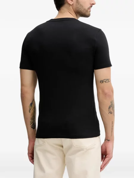 Polo majica Polo Ralph Lauren s V-izrezom s autogramom crna