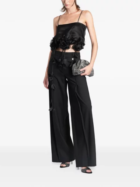 Decupat top Giuseppe Di Morabito cu model floral cu aplicații negru