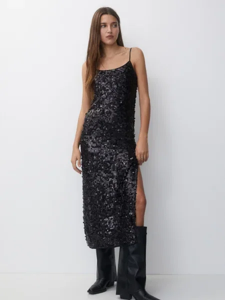 Pull&Bear Rochie de cocktail negru