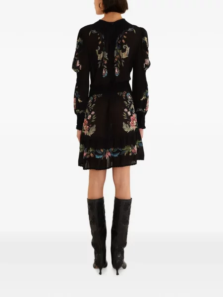 Rochie mini Farm Rio cu model floral cu imagine negru