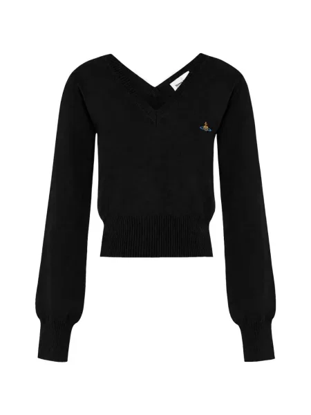 Pulover Vivienne Westwood cu decolteu în V negru