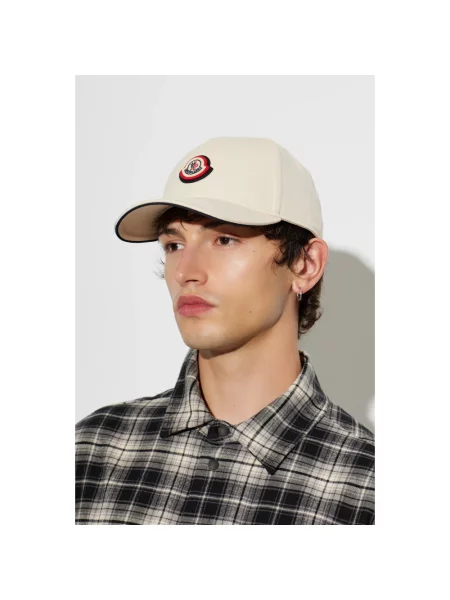 Czapka z daszkiem Moncler beżowa