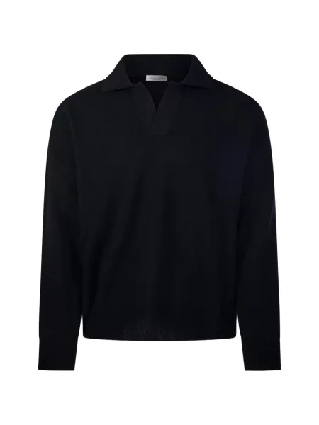 Gulerat tricou polo Roberto Collina tricotate negru