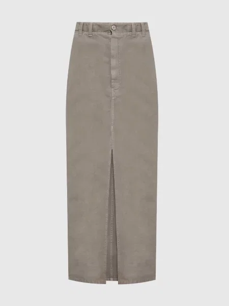Джинсова спідниця Chino з льономо Brunello Cucinelli зелена