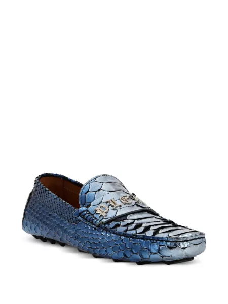 Bőr loafer Philipp Plein kék