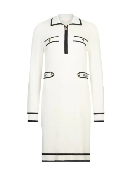 Liu Jo Sport Pletena obleka Écru bela