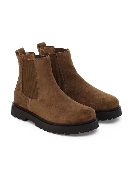 Semišové kotníkové boty Birkenstock Highwood Slip On Mid W na plochém hnědá