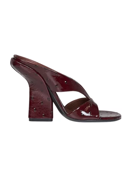 Klapki Dries Van Noten skórzane czerwone