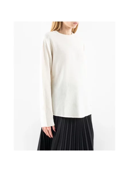 Sweter Semicouture z długim rękawem z okrągłym dekoltem biały
