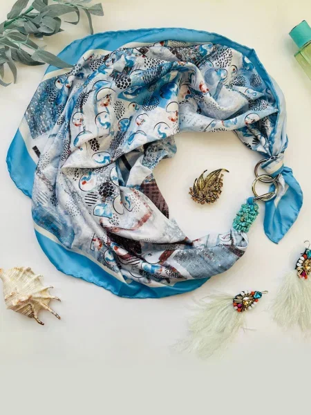 MyScarf Basic Хустка Шовк блакитний