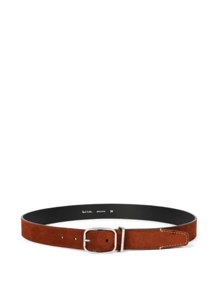 Cu centură curea Paul Smith din piele de căprioară cu cataramă maro