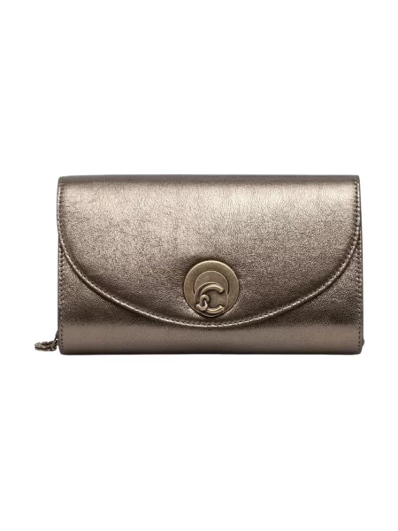 Coccinelle torebka crossbody skórzana NIKLA SMOOTH szara