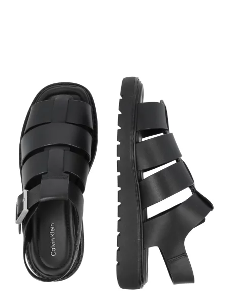 Sandále Calvin Klein Sq Molded Sndl Fisher Lth čierna