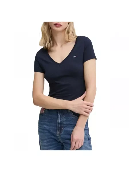 Tommy Jeans Tričko tmavomodrá modrá