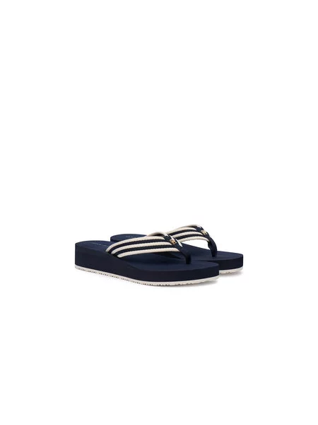 Tommy Hilfiger šľapky dámske TH STRIPE SUMMER SANDAL biela