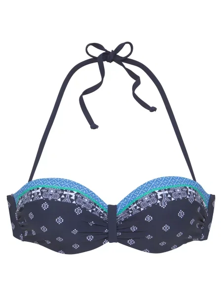 LASCANA Sutien costum de baie albastru / bleumarin / verde alb